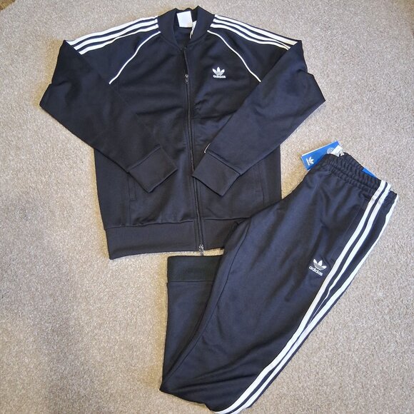 Adidas Originals Mens Black SST Track Suit Jacket & Pants - M New - Picture 1 of 5